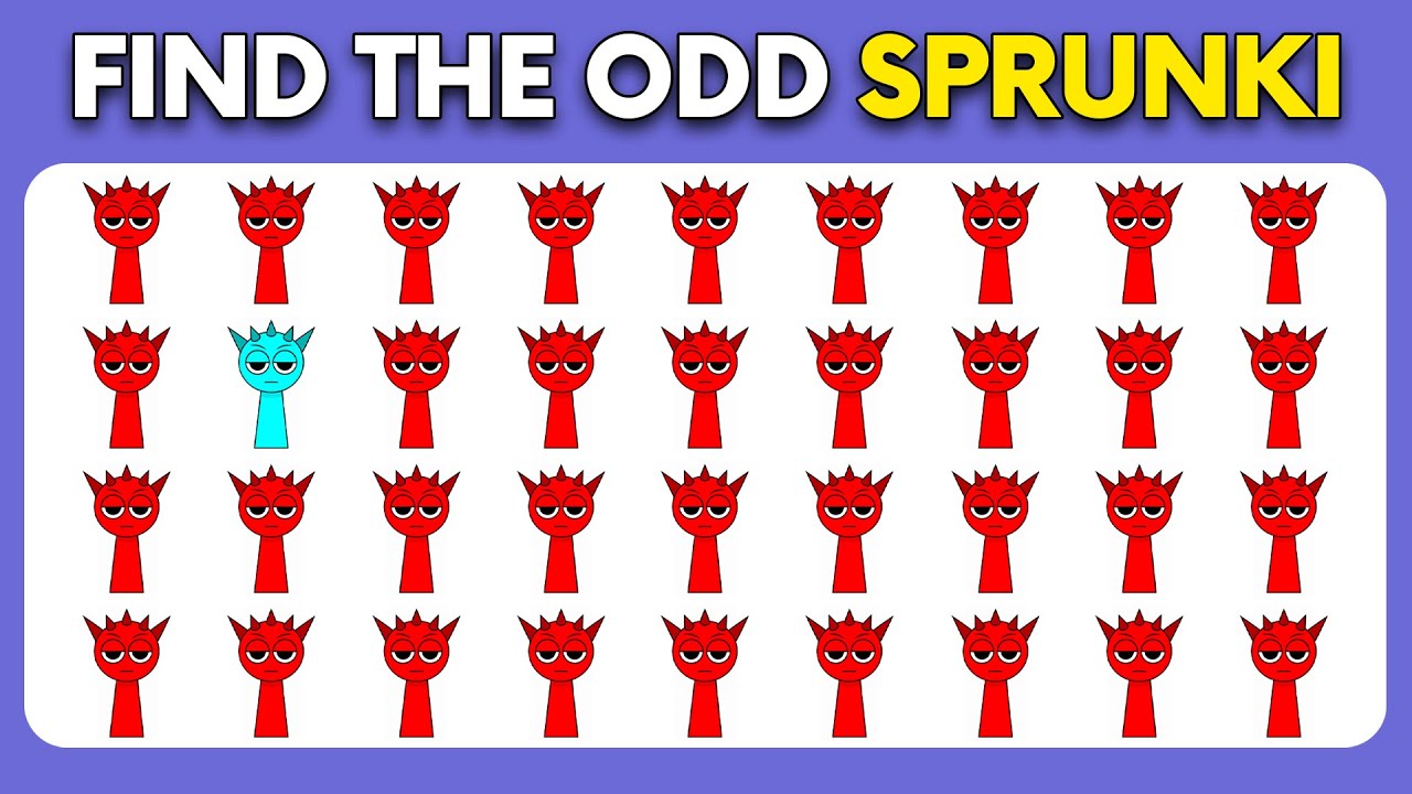 Find The Odd One Out - Sprunki Incredibox Edition| Easy, Medium, Hard| Curio Quiz