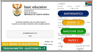 Question 5 – 7 Trigonometry Grade 12 Mathematics Paper 2 May/June 2024