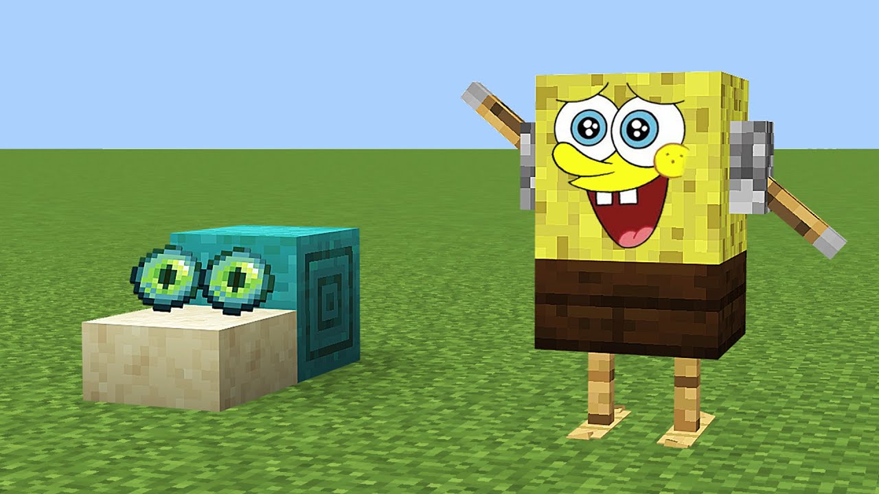spongebob and gary in minecraft