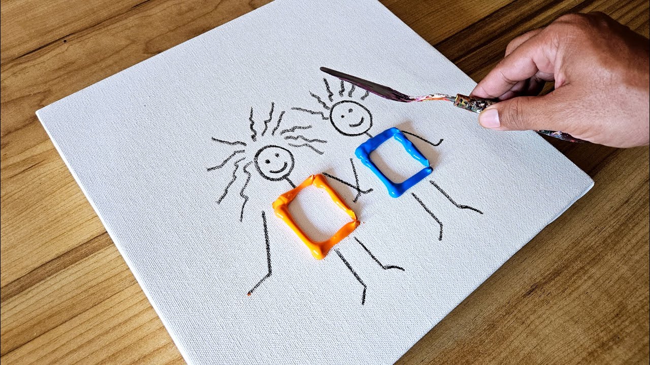 Easy Acrylic Painting Technique / Step By Step For Beginners / Abstract ...
