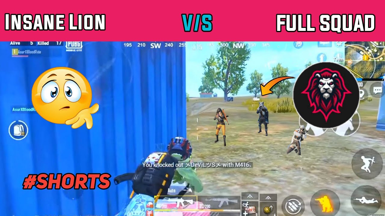 😤Insane Lion 1v4 Intense Fight😲🔥|| Insane lion best clutches  