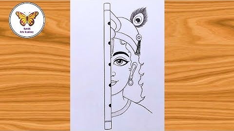 Krishna ji half face drawing| Krishna drawing| Chitra