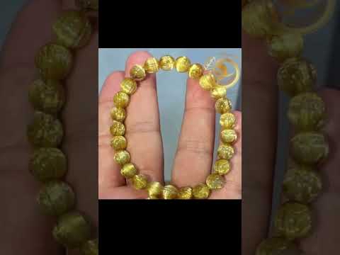 Vòng tay THẠCH ANH tóc vàng vip hạt 8.2 mm