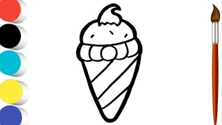 Ice Cream Drawing, Painting Coloring For Kids And Toddlers Child Art Part -4