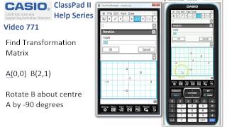 Celebrity ClassPad Help 771 - Find Transformation Matrix Profile