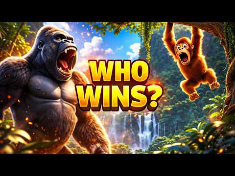 Incredible Footage: Gorilla Vs. Orangutan Strength Showdown
