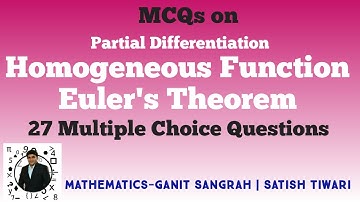 MCQ on Homogeneous Functions & Euler