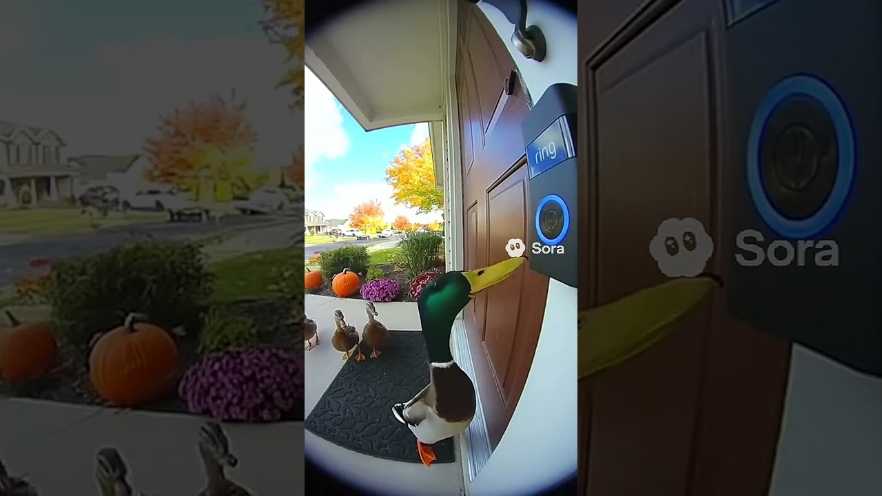 🦆 Duck Family Rings the Doorbell! 😂 Cute Duck Video 4K