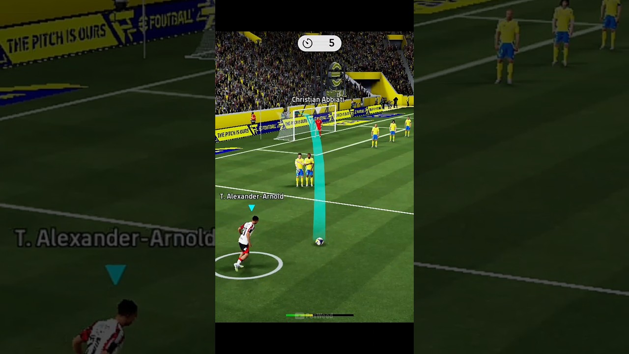 Hard angle Curl freekick efootball 26 vs 25 