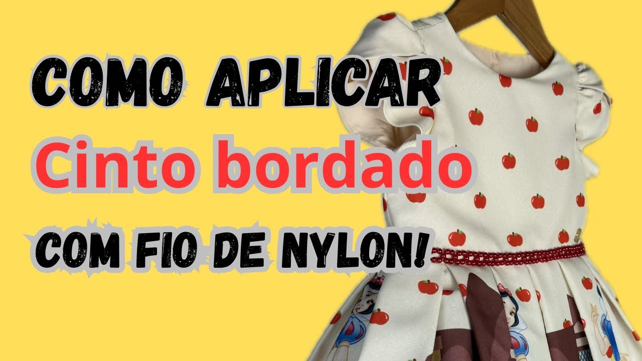 Como aplicar cinto bordado com fio de nylon!  Acabamento invisível!