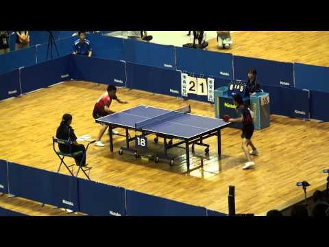 2013 卓球 インターハイ 団体決勝 第4シングル 2/4 [手ぶれ注意]
