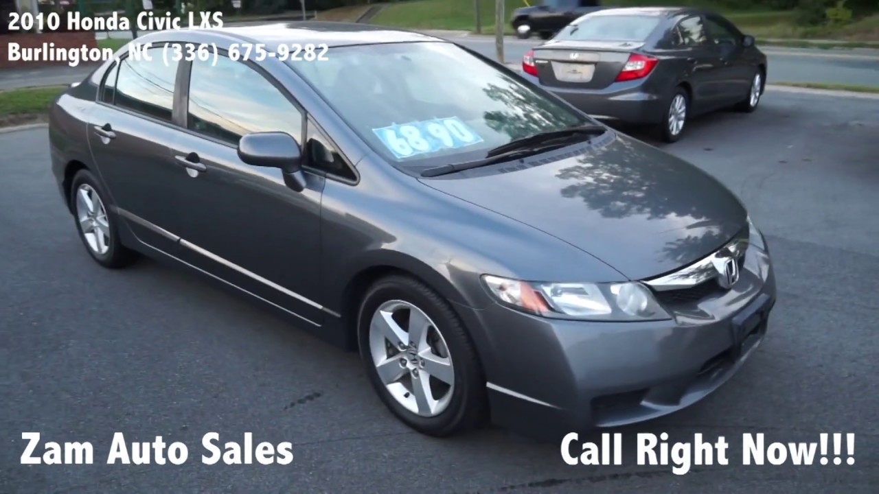 Used 2010 Honda Civic LX-S- Gray- Black ZAM Auto Sales, LLC.- Burlington NC, 336-675-9282 $6790