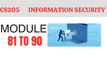 CS205 Information Security Topic 81 to 90 CS205 Short LECTURES