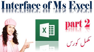 Interface of Ms Excel In Urdu and Hindi Tutorial # Part 2