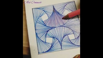 #Parabolic Drawing #Draw using lines #Zentangle Art #Shorts #Artconnect