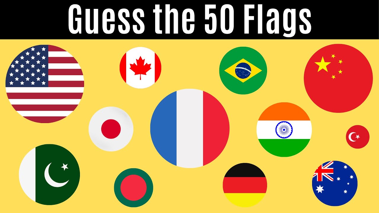 Can you Guess the 50 Countries by its Flags ? | Country Quiz 2024 - YouTube