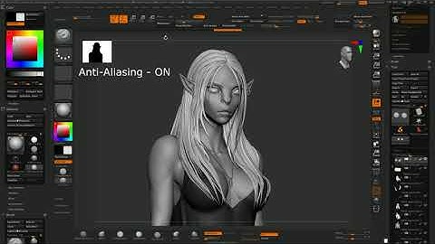Zbrush Anti-Aliasing script  in action