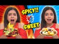 24 hours  sweet vs spicy  food challenge   ramen momo mochi sandwich  wonder munna unplugged