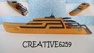 Learn How To Make Boat/Ship/Cruise/Luxury yacht Using Cardboard. DIY Cardboard Boat(yacht) with OWN DESIGN. ©