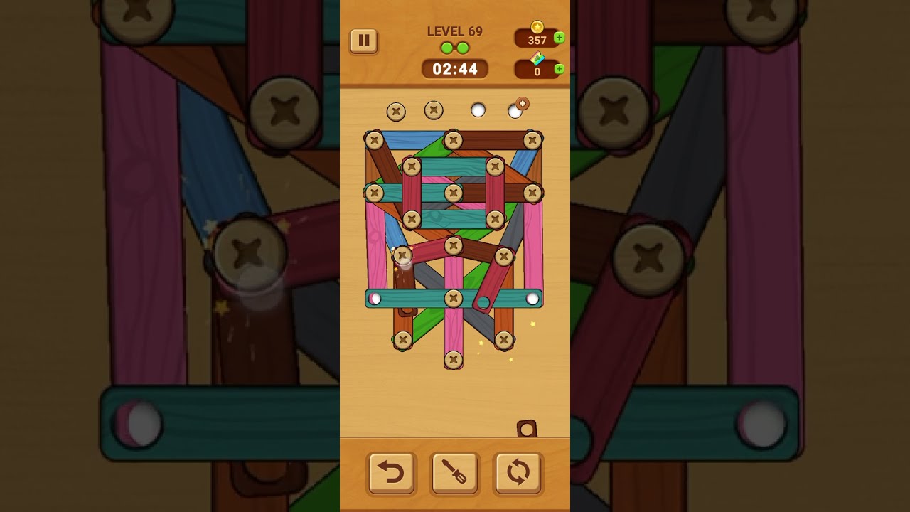Woodle - Wood Screw Puzzle Level 69 | GAME Walkthrough
