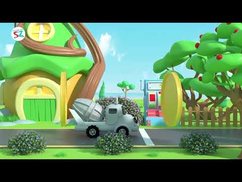 【中英雙語】工程車奇妙世界 01丨花園遊戲機，認識顏色丨Baby's Daily English Learning