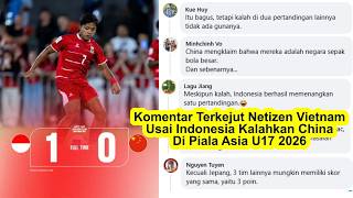 Vietnamese Netizens' Comments Weakly Acknowledge Indonesia's Defeat to China in the 2026 U-17 Asi...