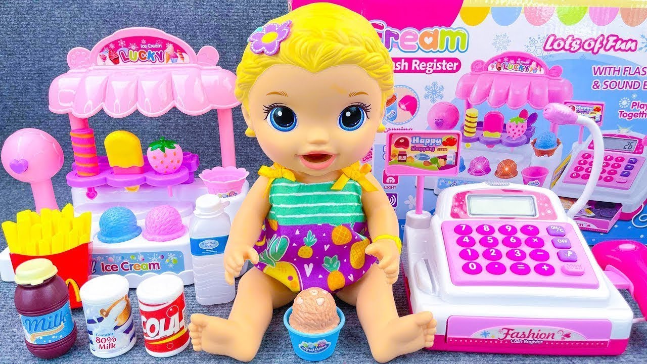 8 Minutes Pinkfong Ice Cream Shop Play Set Unboxing, Satisfying Cash Register ASMR 💞Review Toys