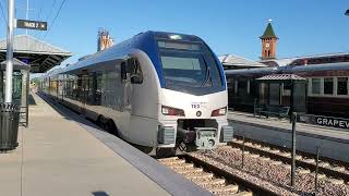 TexRail Train Arriving at Grapevine Station