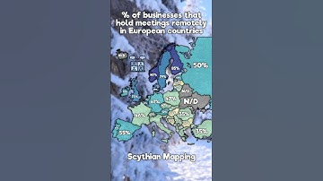% of businesses that hold meetings remotely in European countries 🖥️ #map #mapping #geography