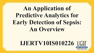 An Application of Predictive Analytics for Early Detection of Sepsis: An Overview
