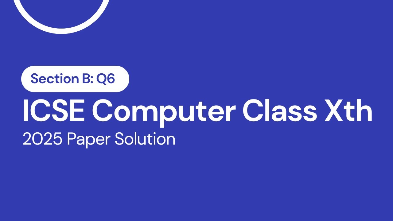 ICSE Computer 2025 Section B Solution Question 6 Binary Search - YouTube
