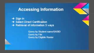 Direct Certification: Step by Step to EIS - Part 1