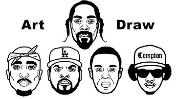How to Draw 2Pac,Eazy-E,Snoop Dogg,Ice Cube,Dr Dre - Step by Step easy 2025
