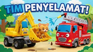 WOW! 🐱 Poco Beko & Frank Pemadam Menyelamatkan Kucing Lucu! | Kartun Alat Berat #laguanak #robocar