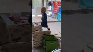 Toddler Tries Tap Shoes: Fun Sounds & Movement!