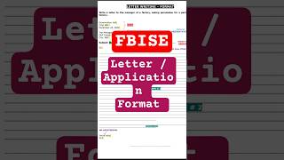 Letter / Application Writing Format FBISE HSSC #love #nature #beautiful #fbise #education #english