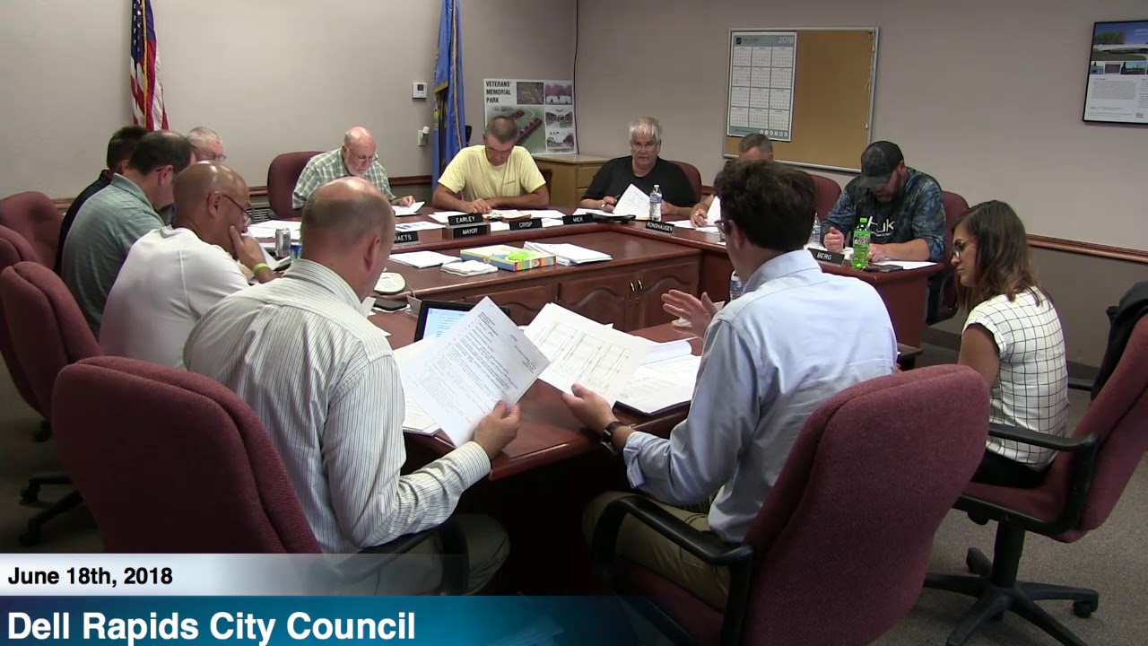 Dell Rapids City Council Meeting 6/18/18 Upload YouTube