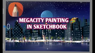 How to draw Megacity in digital painting [sketchbook tutorial] screenshot 2