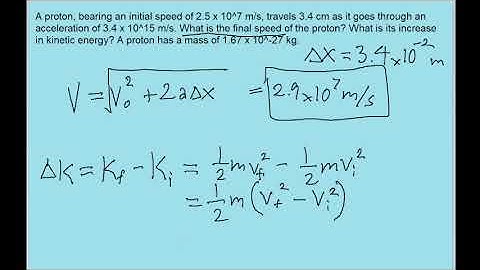Physics energy example - Accelerating proton