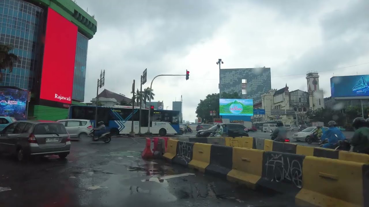 Driving Central Jakarta from RP Soeroso Menteng to Balikpapan Street Petojo via Monas Medan Merdeka