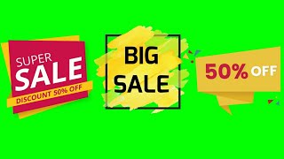 GREEN SCREEN sale offer animations effects HD || no copyright free for commercial use