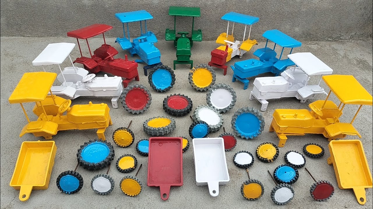 White colour Mahendra tractor frent Tyres and trolley fitting and moving at home 🏡 tractor video 