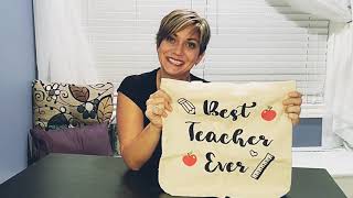 Review of trycary Custom Teacher Tote,Teacher Tote,Teacher Tote Bag,Personalized Canvas Bag