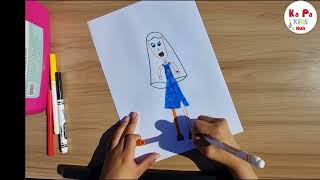 Fun and Easy Drawing of a Girl for Kids | Step-by-Step #drawingforkids #girldrawingstepbystep