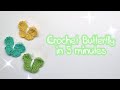 How to crochet a butterfly in 5 Minutes 🦋 Easy Quick Crochet Tutorial | Beginner-Friendly 