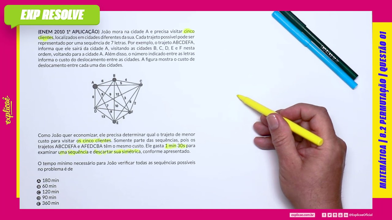 JOÃO MORA NA CIDADE A E PRECISA VISITAR CINCO CLIENTES, LOCALIZADOS EM (...)| PERMUTAÇÃO