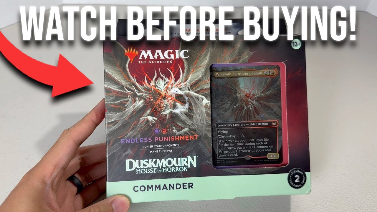 mtg punishment cards Magic: The Gathering Duskmourn: House of Horror Commander Deck Put target creature or enchantment card from an opponents graveyard onto the battlefield under your control Endless Punishment Commander Deck -