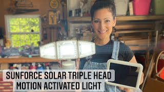 Sunforce Solar Triple Head Motion Activated Light Overview | Miss DeWalt