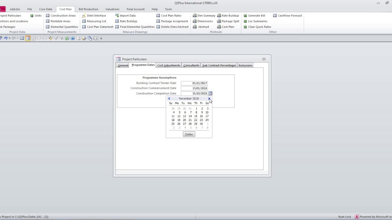 Qs Plus Sample Project 03 01 QSPlus International Cost Plan Project Particulars tutorial - YouTube