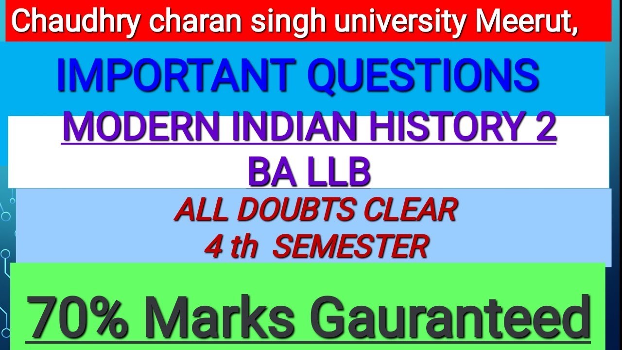 History BA LLB 4th Semester।। 70% Gauranteed।। Important Questions।।# ...